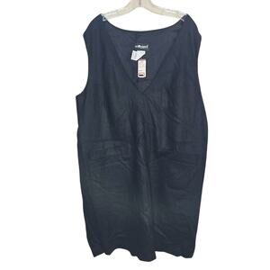 SAG HARBOR BLACK 100% WOOL V-NECK SLEEVELESS DRESS 18W 0274